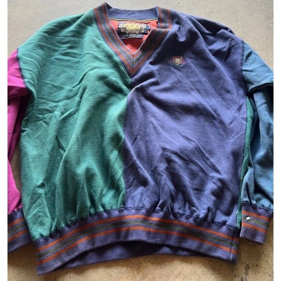 Vintage Ralph Lauren Sweater Mens Sz M Sailor Fair Isle Multicolor Patch Chaps - Picture 4 of 15